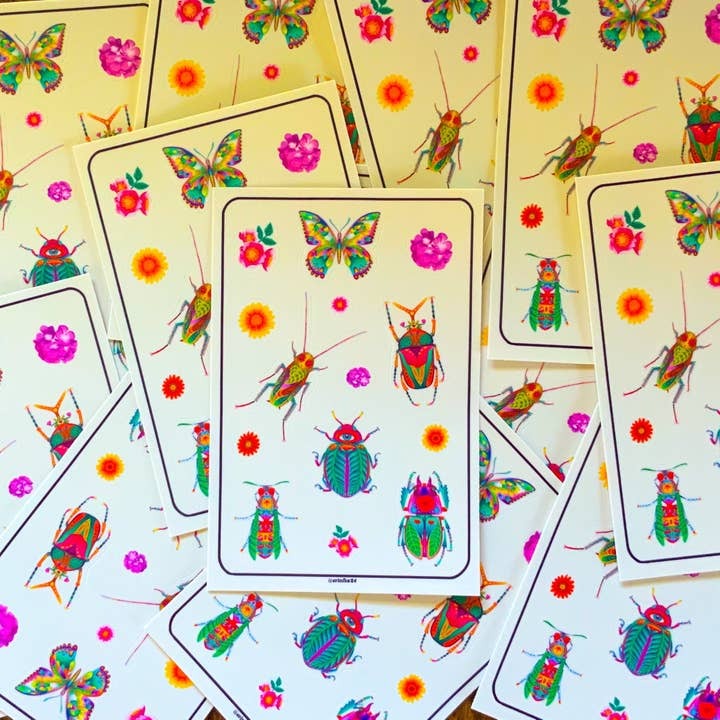 Insect & Flower Sticker Sheet