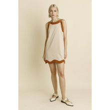 Load image into Gallery viewer, Lauren Linen Wave Hem Mini Dress
