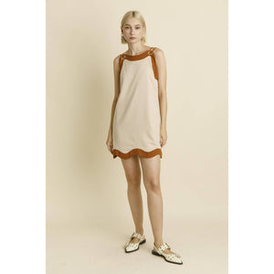 Lauren Linen Wave Hem Mini Dress