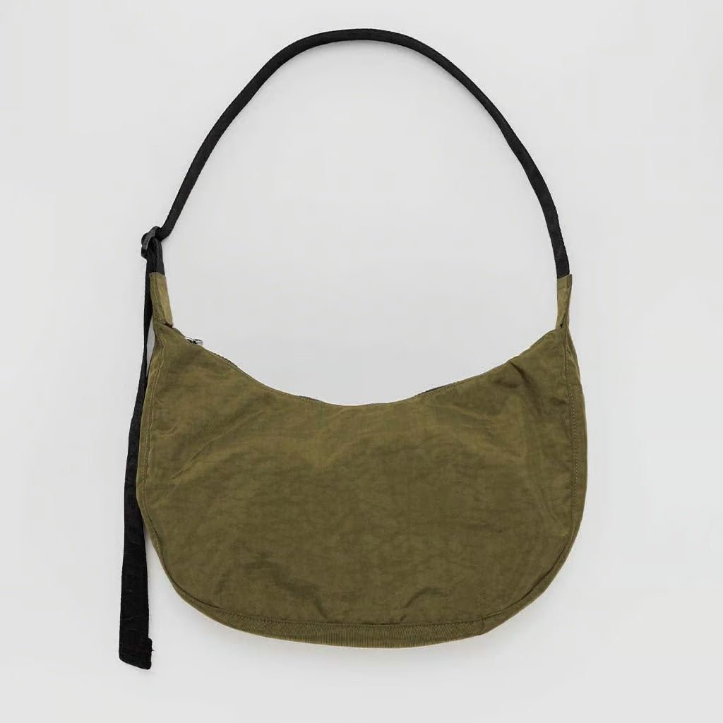 Small Nylon Crescent Bag - Seaweed