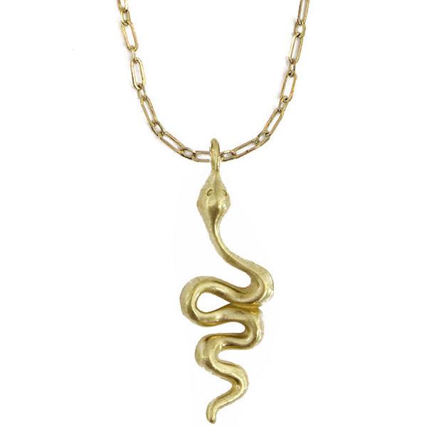 Brass Basilisk Pendant Necklace