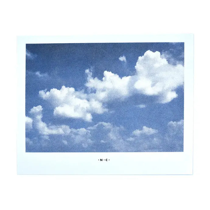 Duotone Clouds Half-tone Risograph Print - Tigertree