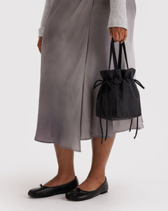 Nylon Drawstring Bag- Black