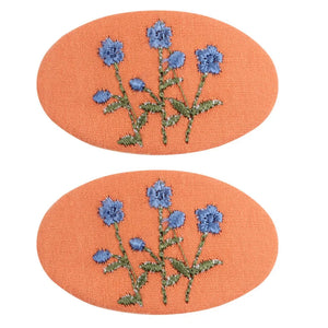 Fabric Floral Embroidery Hair Clip - Tigertree