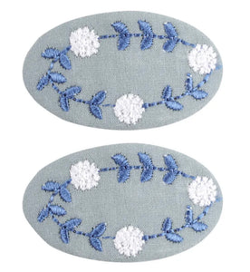 Fabric Floral Embroidery Hair Clip - Tigertree