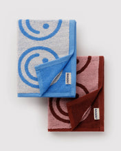 Load image into Gallery viewer, Hand Towel Set of 2 - Sky Blue and Blush Happy
