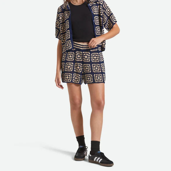 Load image into Gallery viewer, Crochet Shorts- Mood Indigo/ Off White - Tigertree
