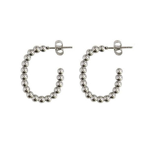 Silver Bumpy Hoops- Stainless Steel