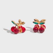 Load image into Gallery viewer, Mini Rhinestone Cherry Claw Clips Set of 2
