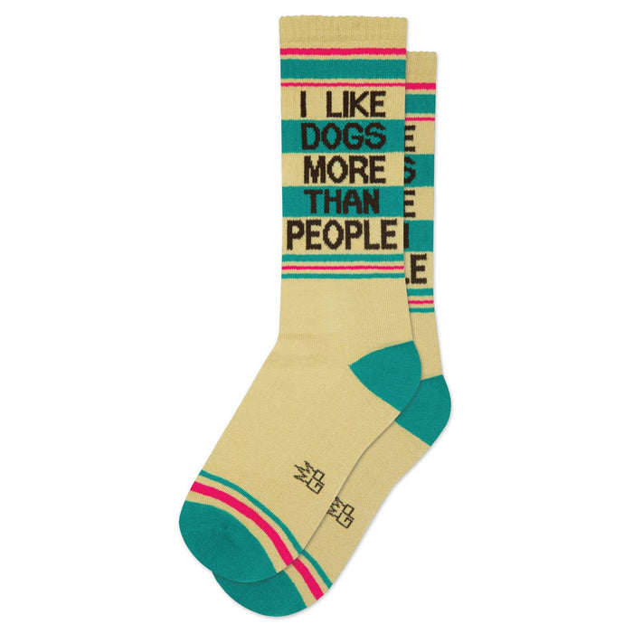 I Like Dogs More Than People Gym Crew Socks - Tigertree