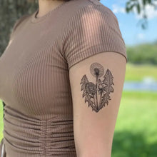 Load image into Gallery viewer, Dandelion Flower Temporary Tattoo Two Pack - Tigertree
