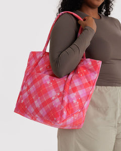 Cloud Bag- Pink Star Plaid
