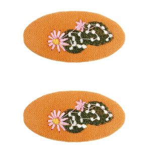 Fabric Floral Embroidery Hair Clip - Tigertree