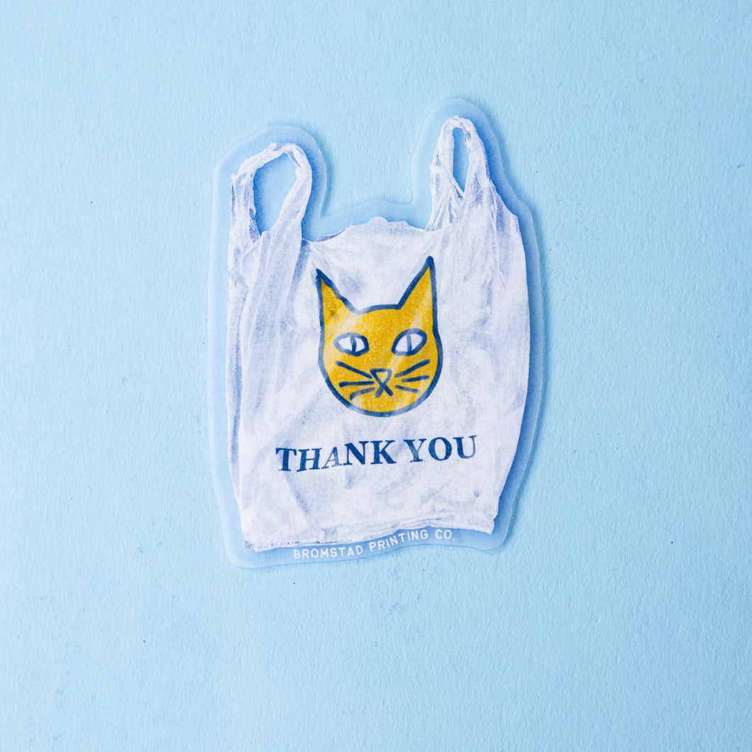 Convenience Store Bag Cat Clear Sticker