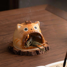 Load image into Gallery viewer, Aromatherapy Fireplace Burner - Tabby Cat
