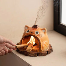 Load image into Gallery viewer, Aromatherapy Fireplace Burner - Tabby Cat
