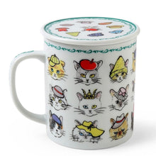 Load image into Gallery viewer, Cats In Hats Lidded Mug - Tigertree
