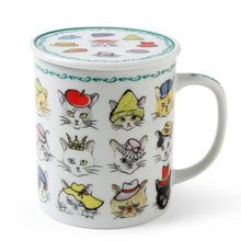 Load image into Gallery viewer, Cats In Hats Lidded Mug - Tigertree
