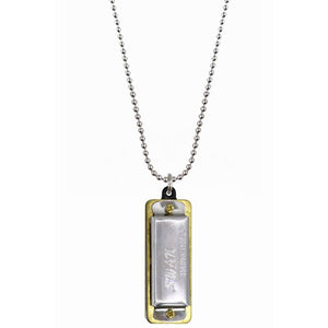 Silver Harmonica Necklace