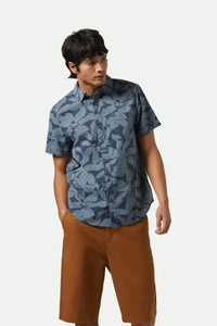 Charter Short Sleeve Button Up - Washed Navy/Azure Blue Floral