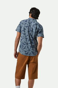 Charter Short Sleeve Button Up - Washed Navy/Azure Blue Floral
