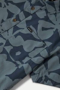 Charter Short Sleeve Button Up - Washed Navy/Azure Blue Floral