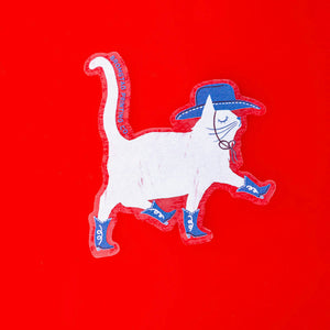 Cowboy Cat Clear Sticker