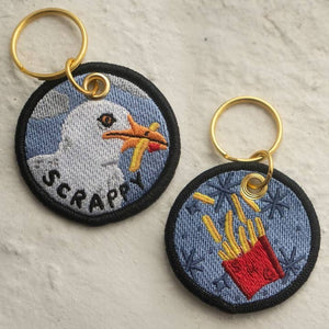 Scrappy Seagull Embroidered Keychain