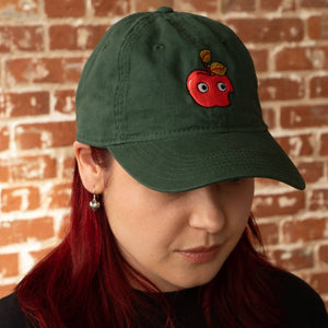 Googly Apple Dad Hat - Forest Green