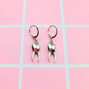 Silver Teeth Earrings