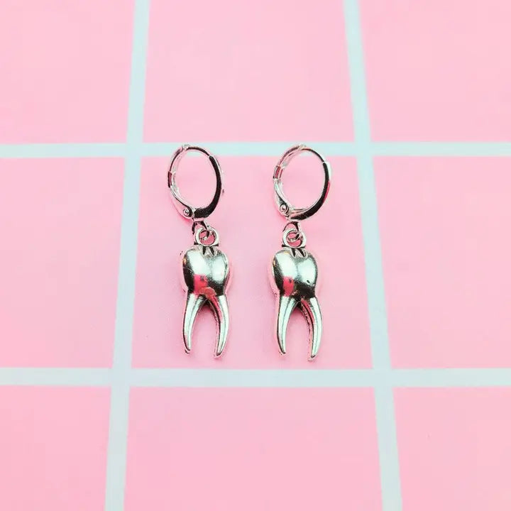 Silver Teeth Earrings