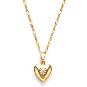 Small Heart Enamel Locket - Crystal - Tigertree