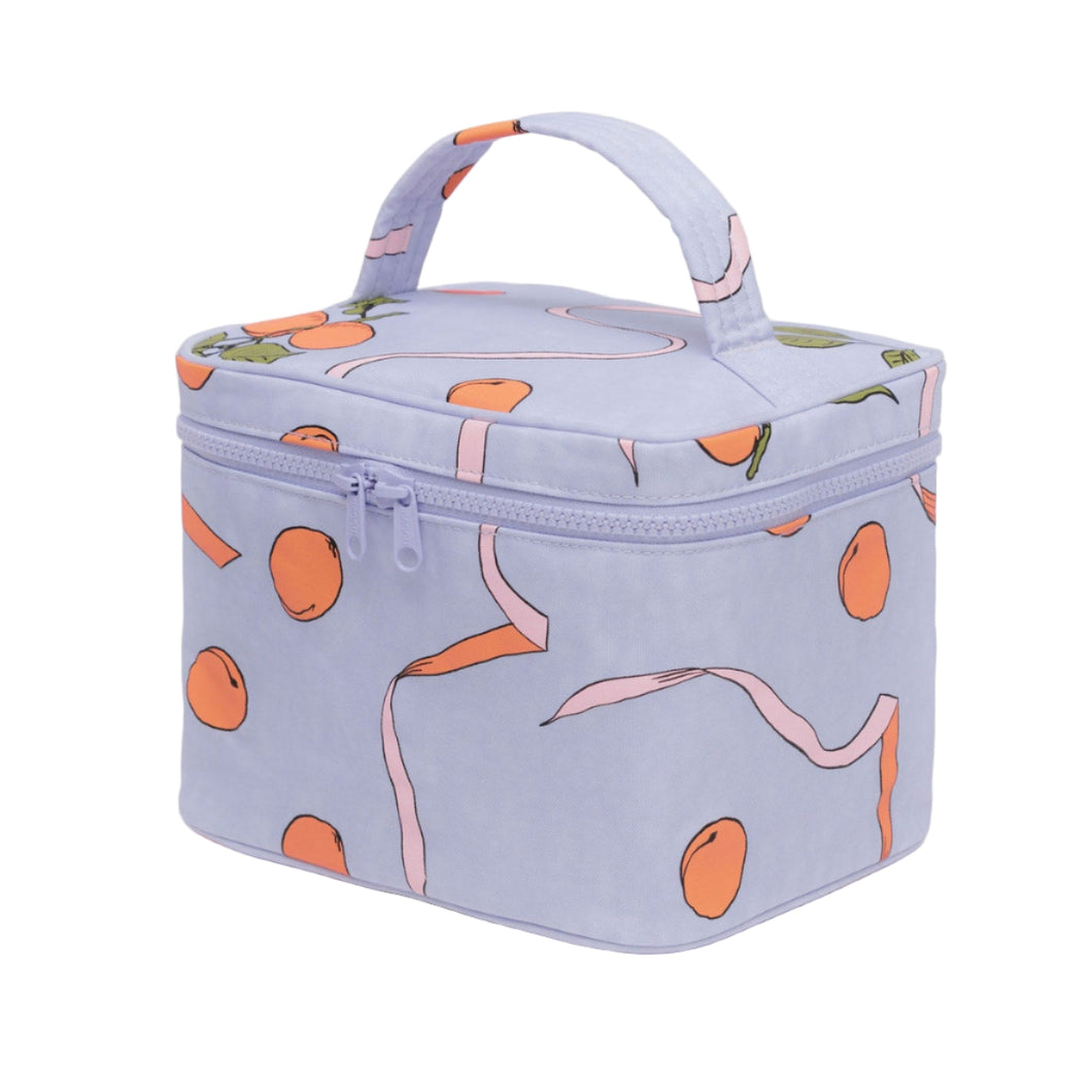 Large Cosmetic Case- Apricots + Ribbons