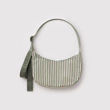 Load image into Gallery viewer, Small Nylon Crescent Bag - Sage Stripe
