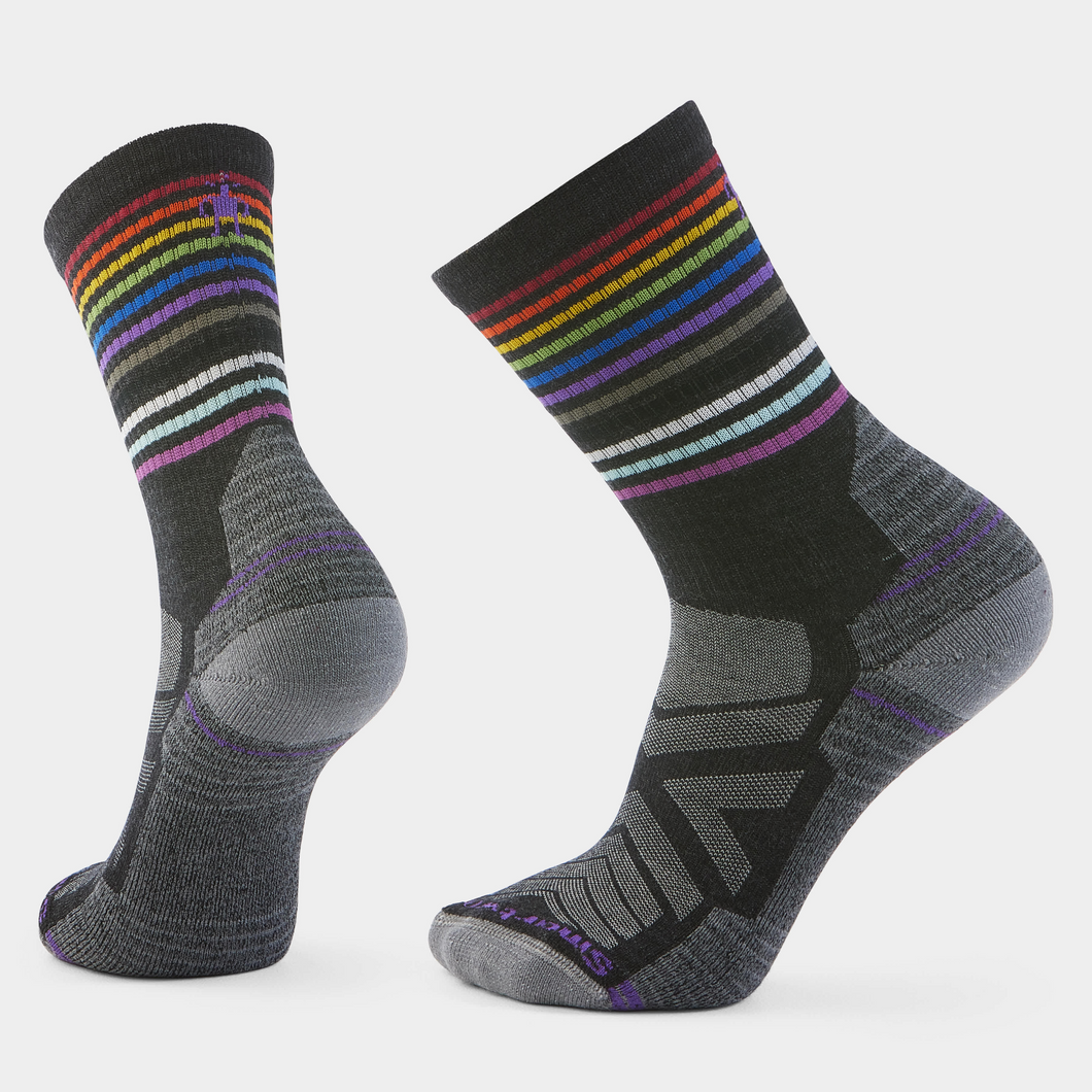 Hike Light Cushion Pride Crew Socks- Charcoal