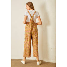 Load image into Gallery viewer, Floral Corduroy Overalls- Marsala
