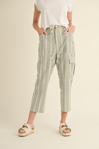 Kavala Stripe Pant - Olive