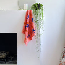 Load image into Gallery viewer, Pink Palm Sunset Tea Towel

