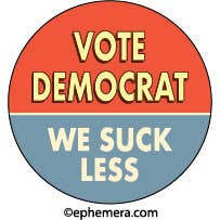 Vote Democrat Button - Tigertree
