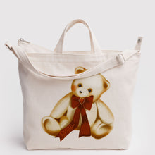 Load image into Gallery viewer, Horizontal Zip Duck Bag- Teddy Bear
