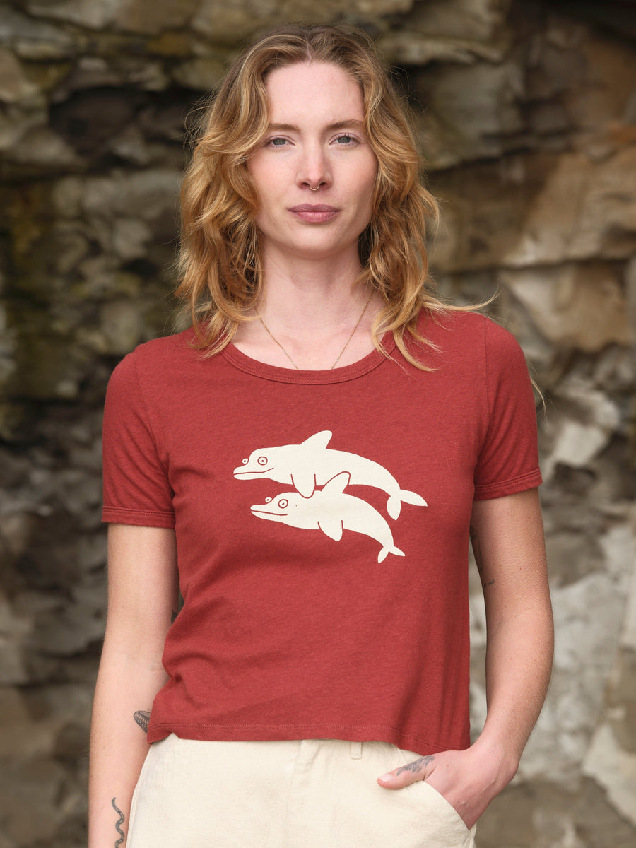 Dolphins Ringer Tee - Tigertree