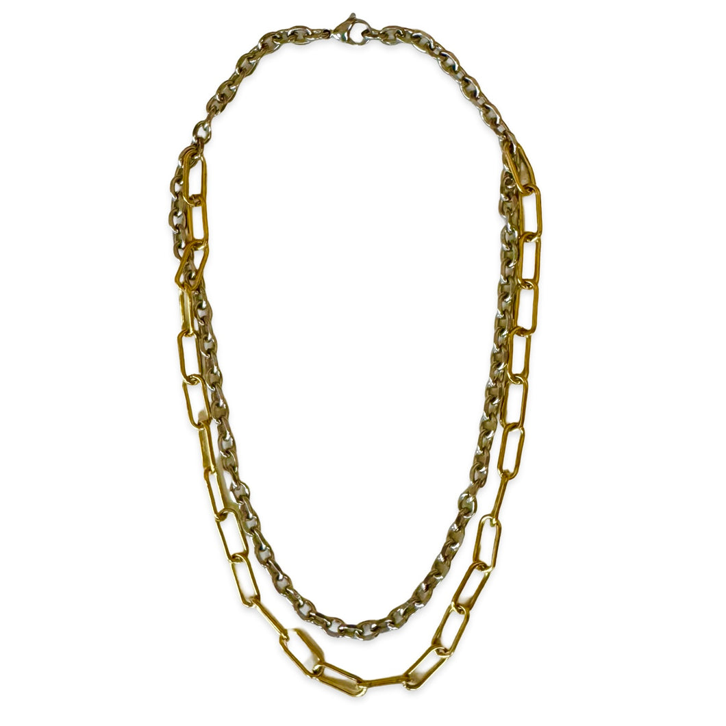 Duet Mixed Metals Chain Necklace