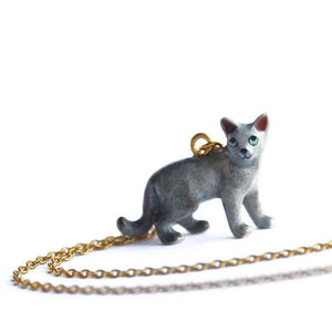 Grey Cat Necklace