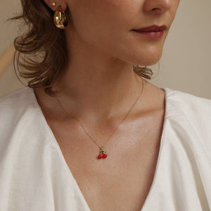 Cherry Necklace- 14K Gold Plated