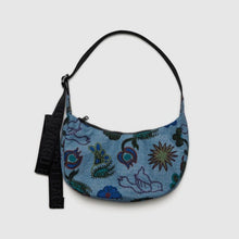 Load image into Gallery viewer, Small Nylon Crescent Bag - Digital Denim Birds - Tigertree
