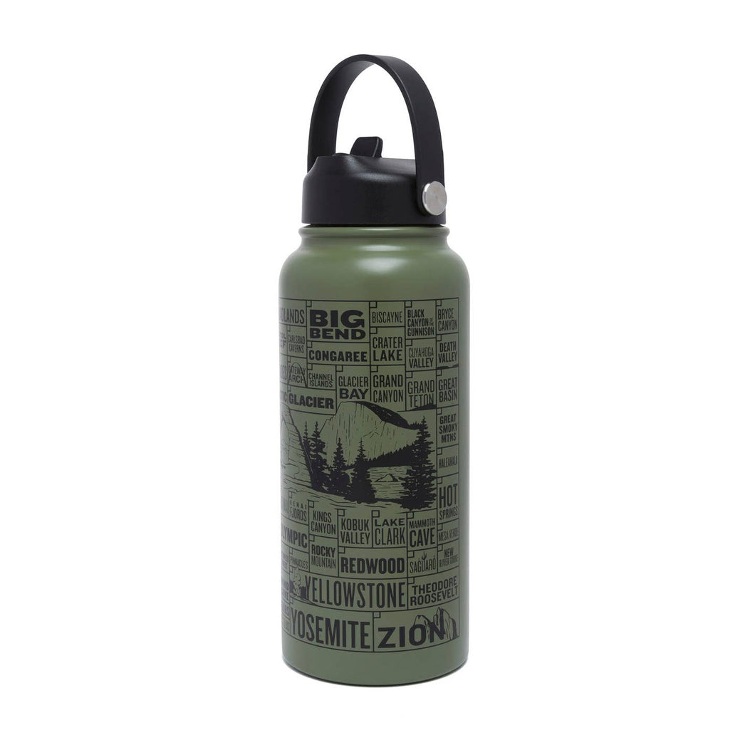 National Parks Checklist 32oz Insulated Water Bottle