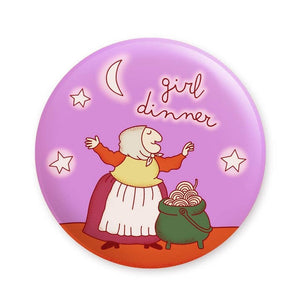 Girl Dinner Grandma Witch Magnet