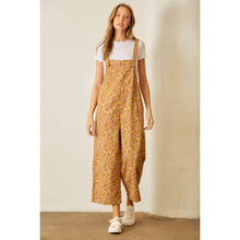 Load image into Gallery viewer, Floral Corduroy Overalls- Marsala
