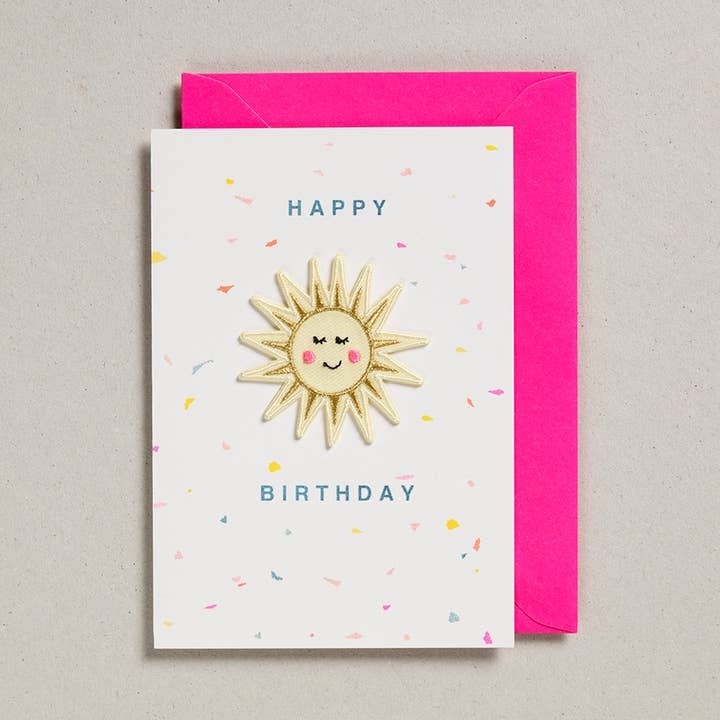 Sunshine Happy Birthday Iron on Patch Card