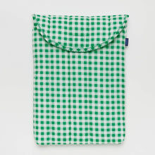 Load image into Gallery viewer, Puffy Laptop Sleeve 13/14&quot; - Green Gingham - Tigertree
